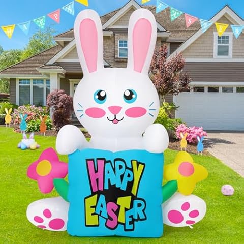 COMIN 5.2 FT Easter Inflatables Bunny Cover