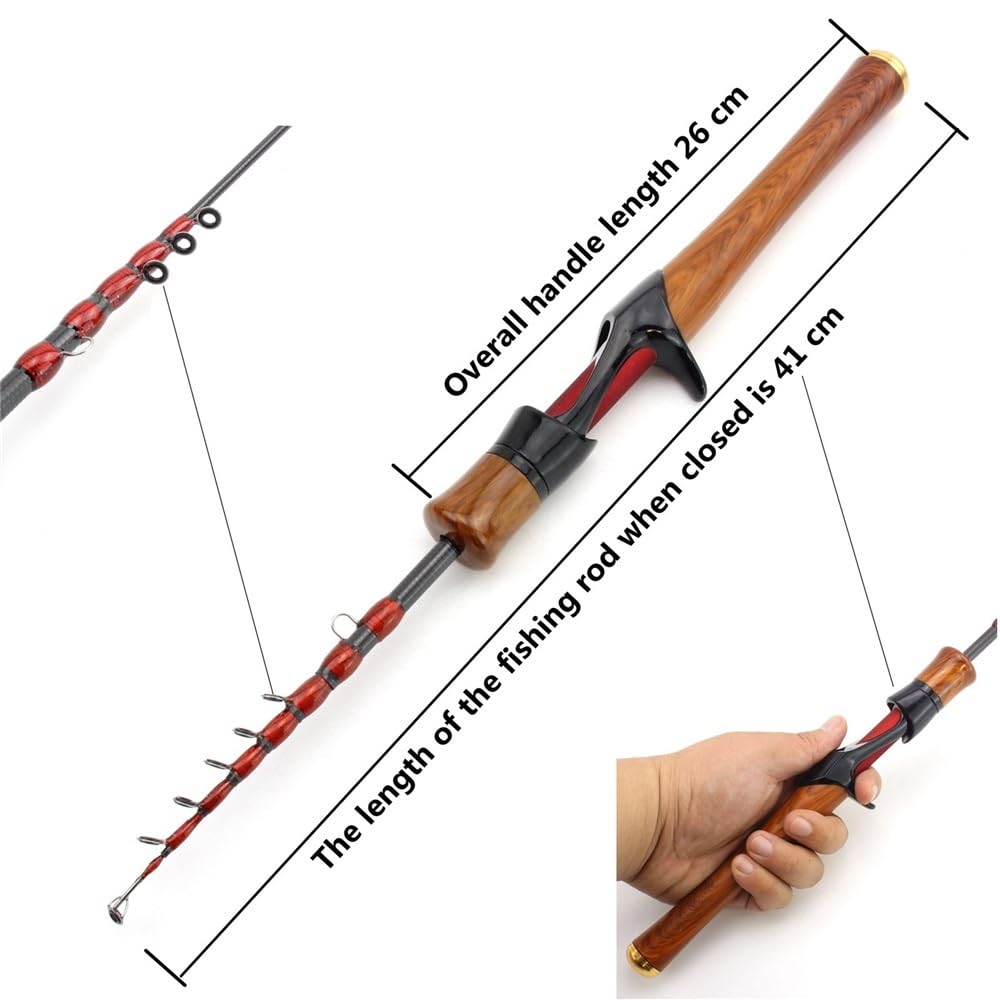 Wędka, Ultralight Collapsible Fly Fishing Rod Gun Handle Design for Portability