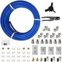 Air compressor fitting Kit 1/2 "x 100 ft. Air piping system Air compressor fitting kit with hose, connector, block, clamp