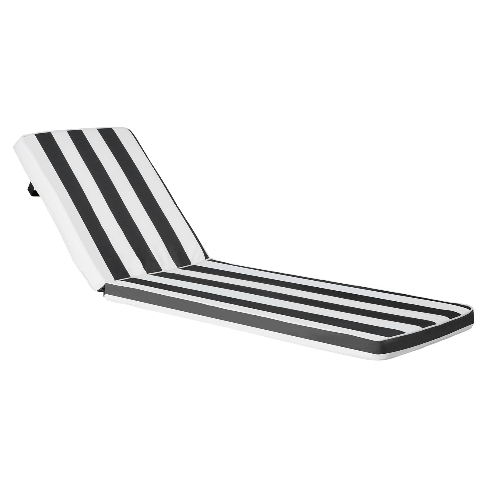 VEVOR Set di 2 Cuscino per Chaise Longue, 1889 x 561 x 71 mm, Cuscini per Lettini Prendisole Impermeabili e Resistenti allo Sbiadimento, Esterno con Lacci, per Piscina, Strisce Bianche e Nere