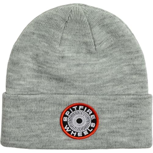Berretto standard a maglia fine con toppa ricamata sul polsino, 100% acrilico