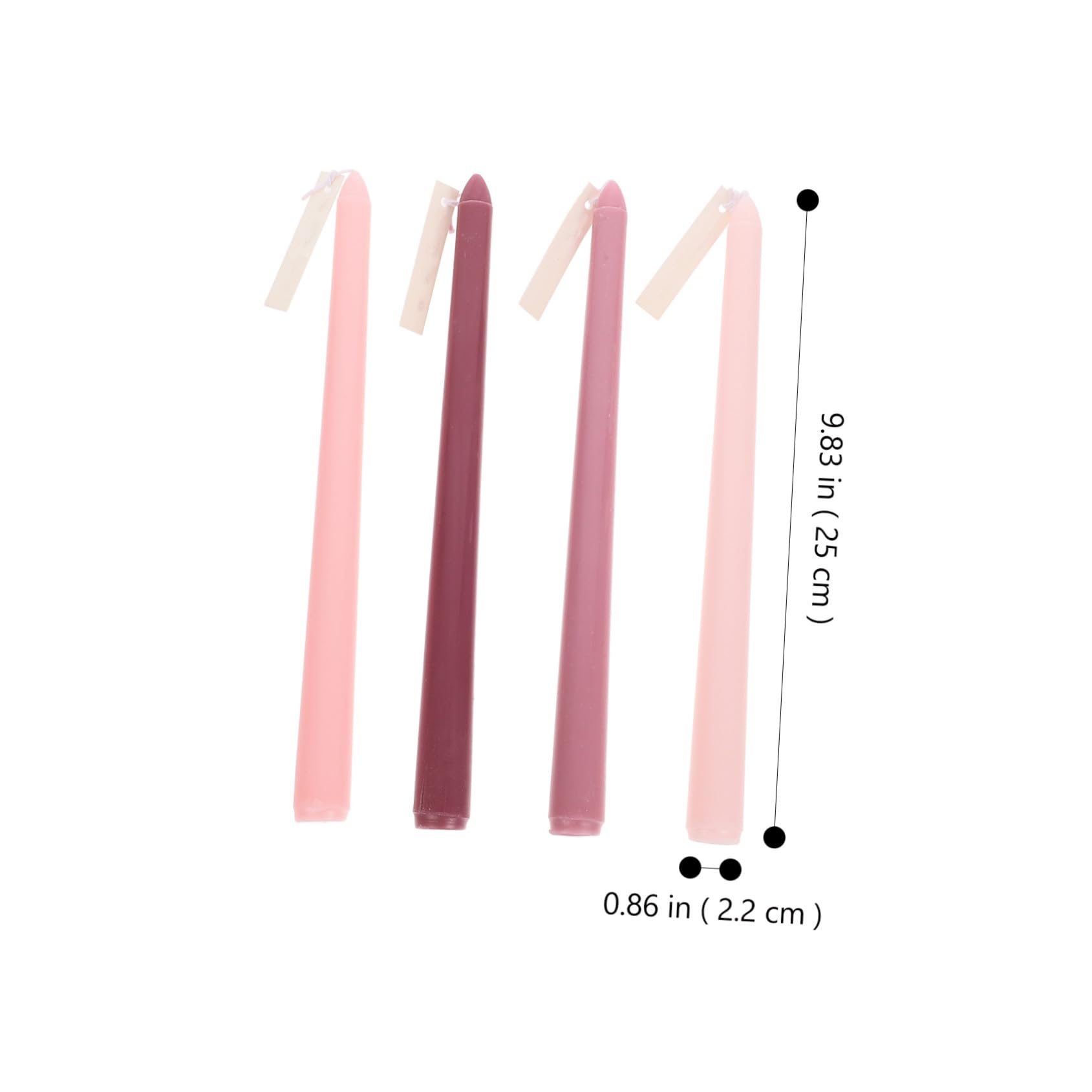 Candele Profumate a Palo lungo Decorate per Matrimoni, Luce Decorativa Romantica per Sala da Pranzo, Paraffina senza Fumo, Set da 4 Pezzi, Fragranza Rosa Morbida