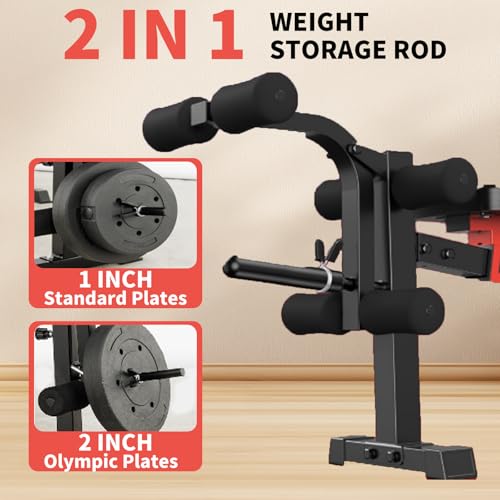 Image of MAIDOMA 1500LBS Foldable 8 IN 1 Weight Bench Set, Adjustable Flat Incline Decline Bench Press with Upgraded Wide Squat Rack and Leg Extension for Full Body Home Gym Workout (US Stock)