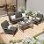 AECOJOY Aluminum Patio Furniture Set Metal Outdoor Furniture Aluminum Patio Set, Modern Patio Furniture Conversation Set Clearance High Back in Dark Grey for Lawn, Backyard