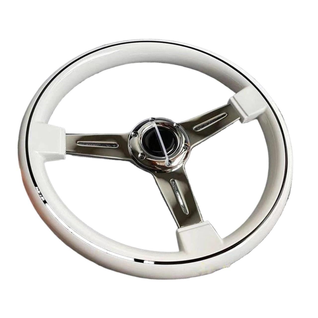 Volanti Auto Volante galvanico for modifica automobilistica da corsa universale concavo nero 14 pollici in ABS bianco(Plane)