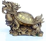 Adornos De Feng Shui Decoración De La Estatua De La Tortuga del Dragón, Adornos De Escultura De La Estatua De La Tortuga del Dragón De Chismes De Cobre Puro, 14 Cm (8 Cm) (19 Cm) (10 Cm)