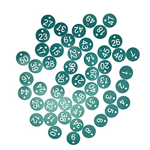 50PCS Numbered Label Numbered Tag for Farm, Numbered Marking Identification Hang Tags Luggage Labels ID Tag Beekeeping Husbandry Breeding Supplies (Green)