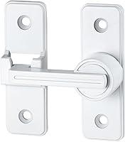 Vista 8 de 2 Paquetes de Cerraduras Blancas de 90 Grados para Puerta de Granero, Pestillos Pesados para Puerta Corrediza de Granero