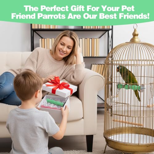 Image of 2pcs Bird Beak Grinding Stone, Parrot Stand Nail Trimming Stick Anti-Slip Parakeet Cage Accessories Platform Foot Claws Trimmer Chewing Parrot Toys for Parakeets Cockatiels Hamsters (Pink, Green)