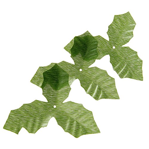 Dophee 50Pcs Artifical Leaves Rose Flower Leaf Wedding Bouquet Garden Home Decor Crafts - Green #TOP2
