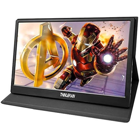Portable Monitor 13.3 inch HDMI 1920 x 1080p FHD IPS Screen Portable Gaming Monitor Ultra-thin Metal Shell, Compatible with PS3 PS4 Raspberry Pi Wii U Xbox Laptop PC Windows 7/8/10,Thinlerain Cover