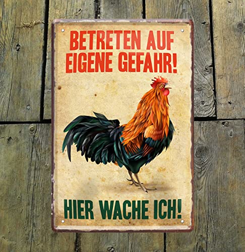 schilderkreis24 Lustiger Spruch “Betreten auf eigene Gefahr“ Deko Geschenkidee Hühnerstall Witziges Geschenk Geburtstag… – Bild 4