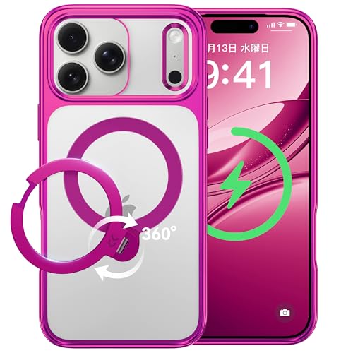 �y�����ʂ�㎿���E��_360°��]�zCASEKOO iPhone 17 Pro Max �p �P�[�X �N���A �ω��� ���c���� �p�x���� MagSafe�Ή� �ČR�K�i�ی� �ϏՌ� �ő�25W�}���[�d�Ή� �t�B�b�g�� ���b�v�z�[���t�� ���� ��phone17p