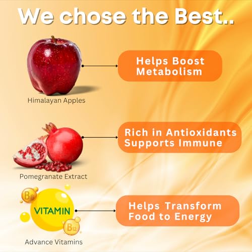 Image of Apple Cider Vinegar Effervescent Tablets | Daily Weight Management | Orange Flavour | Vitamin B6 & B12 For Refreshing Detox & Metabolism Boost | No added Sugar (20 count (Pack of 8))