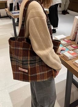 Amazon | [culmvale] チェック柄トートバッグ マチ付き 内ポケット付き 