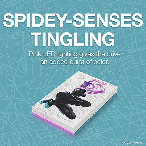 Image of Seagate Ghost-Spider Special Edition FireCuda External Hard Drive 2TB - USB 3.2 Gen 1, Customizable LED RGB Lighting Pink, with 3 Years Rescue Data Recovery Services (STKL2000418)