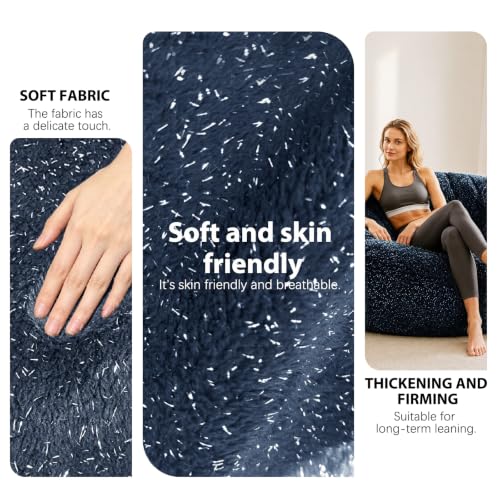 Image of Memory Foam Bean Bag Chair for Adults, 6FT Blue Shining