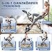 5-in-1 Heimtrainer Fahrrad Klappbar, vannect Ergometer Heimtrainer mit Widerstandsbändern & 16 Widerstandsstufen, Magnetwiderstand Einstellbar, Aerobic-Training zu Hause, LCD-Monitor, 160 kg Belastbar