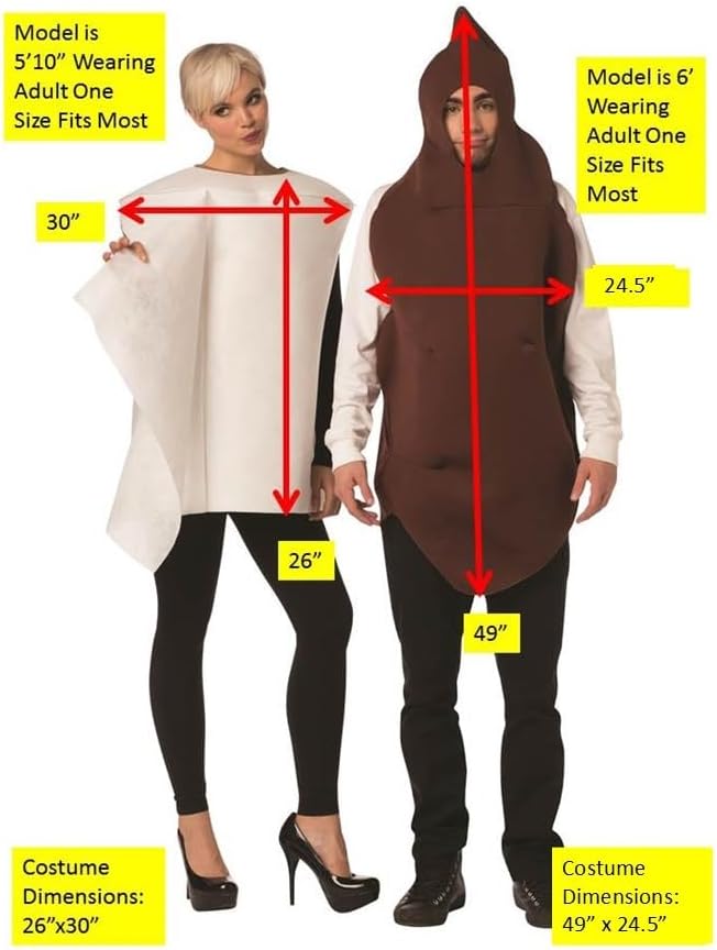Rasta Imposta Poop and Toilet Paper 2 Piece Couples Costume Mens Womens Adult - Image 2