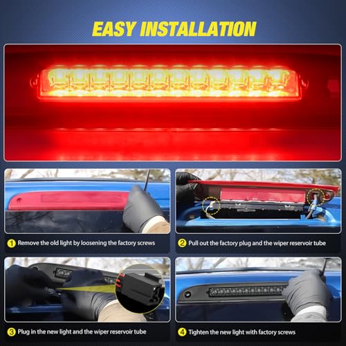 Image of Nilight Third Brake Light Tail High Mount 3rd Stop Lights Smoked Lens for Ford Explorer 2002-2010 Escape 2008-2012 Mercury Mariner 2008-2011 Mountaineer 2006-2010 Van SUV Rear Center Cab Lamp