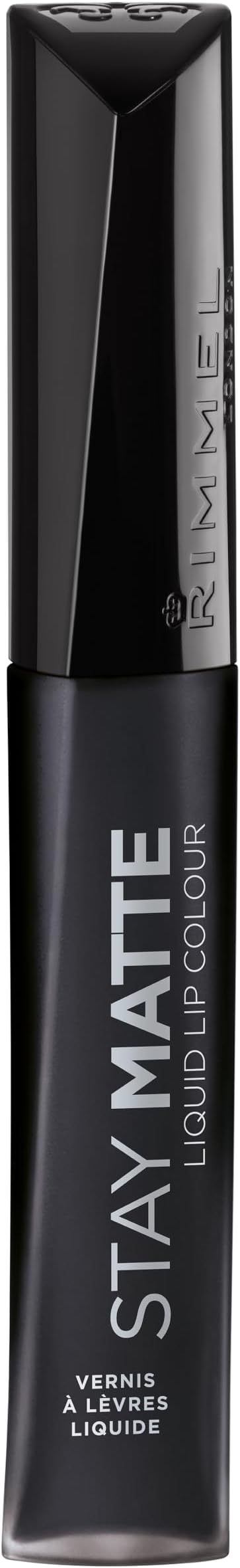 London Stay Matte Liquid Lip Color with Full Coverage Kiss-Proof Waterproof Matte Lipstick Formula that Lasts 12 Hours - 840 Pitch Black, .21oz