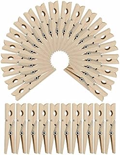 Hardwood Clothes Pegs Heavy Duty Wooden Pegs For Washing Line Biodegradable and Compostable Strong Grip Clothespins Perfect For Art Craft And Laundry Fits (Pack Of 30)