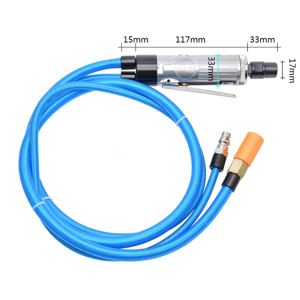 LeTkingok Silencer Type Pneumatic Grinder, Tire Grinding Machine Wind-Driven Polishing Machine Air Die Grinder 25000RPM Chuck 3MM/6MM