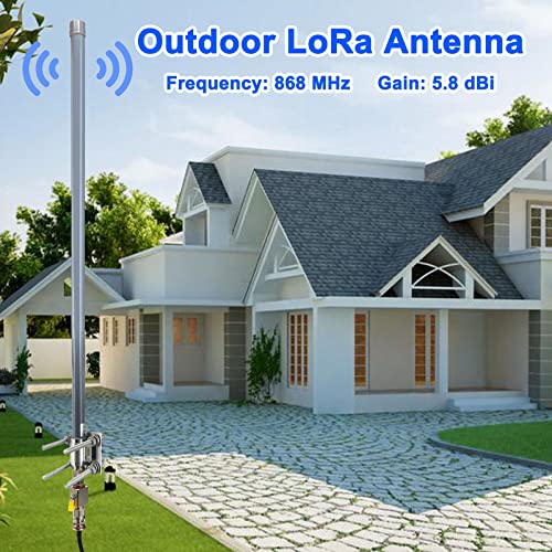 YILIANDUO 868MHz LoRa Antenna 5.8dBi Outdoor Fiberglass Aerial Weatherproof N-type Male FRP Antenna with N type Extension Cable 5M for HNT Helium Hotspot Miner LoraWan Gateway Bobcat Devices - Image 2