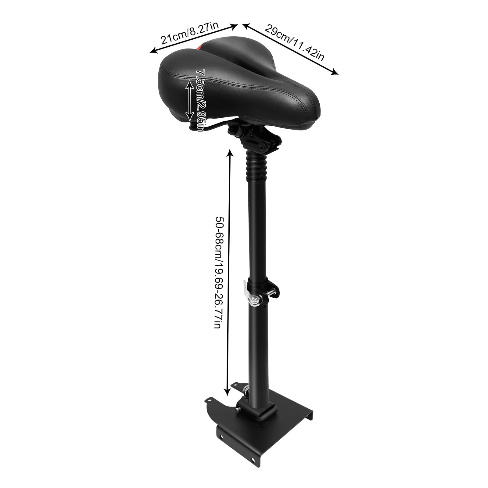 Selle de trottinette électrique réglable en hauteur de 50 à 68 cm, accessoire de siège de trottinette électrique réglable pour adultes, capacité de charge de 100 kg, convient pour trottinette