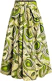 HongyuAmy Women's African Print Long Skirt Kente Wax Maxi Skirts with Pockets Head Wrap Set（One Size,Color B