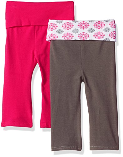 Yoga Sprout 2-Pack Baby Yoga Pants, Pink Medallion, 0-3 Months