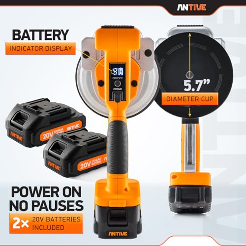 Image of Tile Vibration Tool Kit with Dual 20V Batteries - Cordless Tile Vibration Machine for Precise Tile Leveling and Installation | Dual Battery