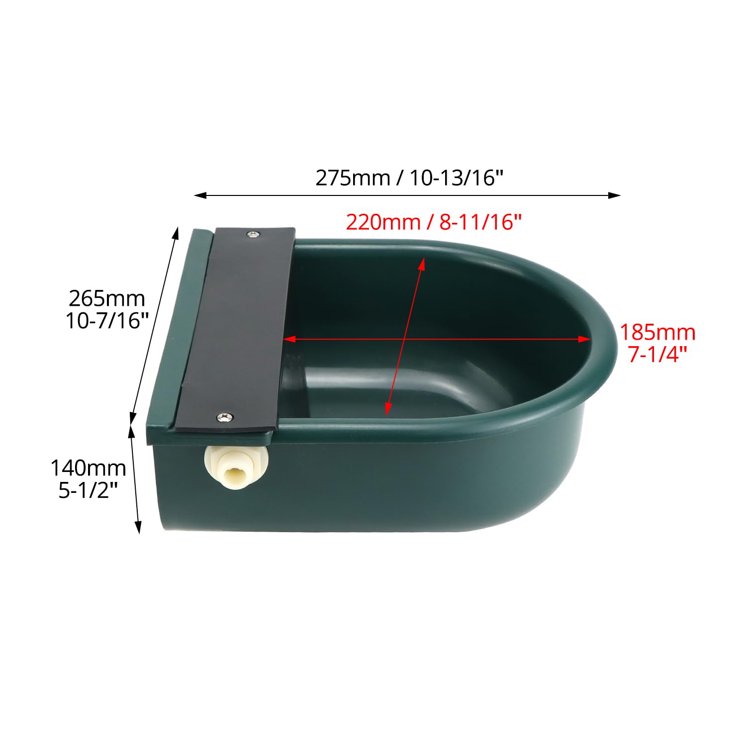 QWORK® 1 Stück Tränke aus Kunststoff, Automatische Tränke, Ideal für Rinder, Pferde, Schweine