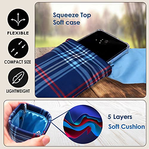 Image of Soft Sunglasses case | Large Glasses Case Holder - Eyeglass Pouch Squeeze Top | Glasses pouch Lightweight Extra Layers