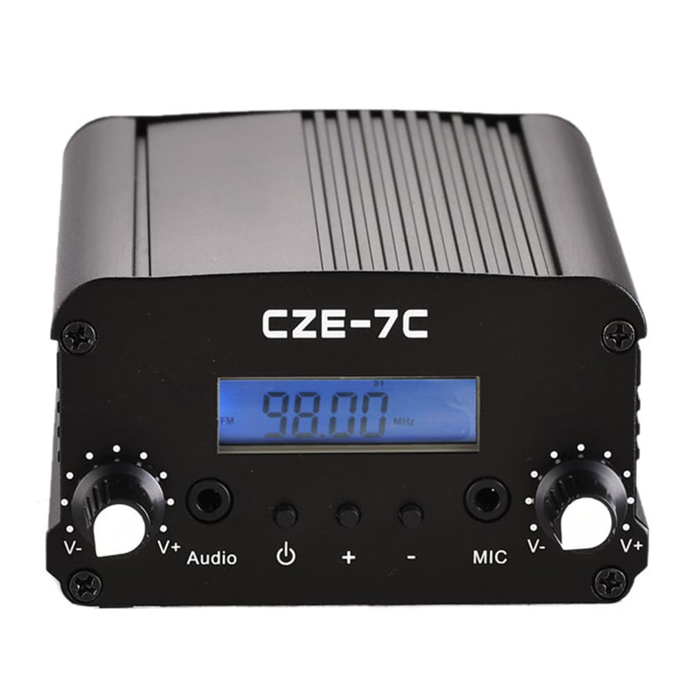 CZE-7C Transmisor FM de Alcance 7W para Eventos en Drive-in en Iglesias, Escuelas y Supermercados, Espectáculos de Luz, Conferencias Estéreo.