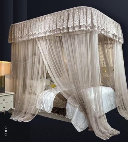 Mosquitera de cama decorativa con estructura para noches de verano 2