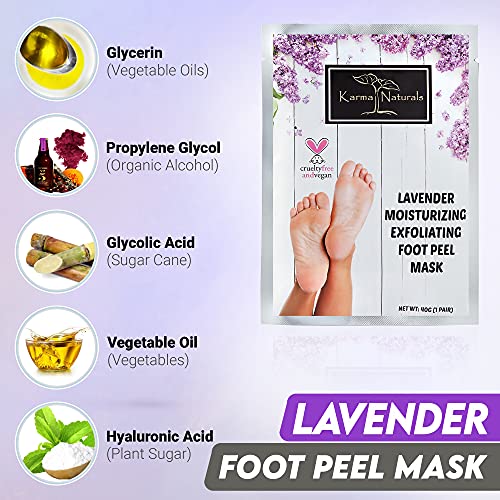 Karma Organic Foot Peel Mask Lavender Moisturizing Exfoliating Foot Masks - Karma Organic Feet Peeling Masks For Dry Ed Feet thumb #8