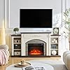 72" Electric Fireplace with Mantel, White TV Stand for TVs Up to 80 Inch, Farmhouse Entertainment Center with Storage for Bedroom,23'' Fireplace Insert Heater for Living Room #1