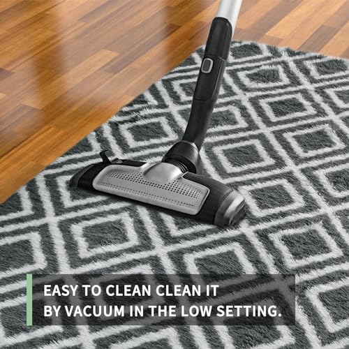 Sour Lemon Rugs Living Room 120x160cm, Grey Area Rugs for Bedroom, Washable Anti Slip Extra Large Shaggy Soft Rug Fluffy Modern Floor Carpets Mat Beside Rugs for Kids Living Room - Image 4