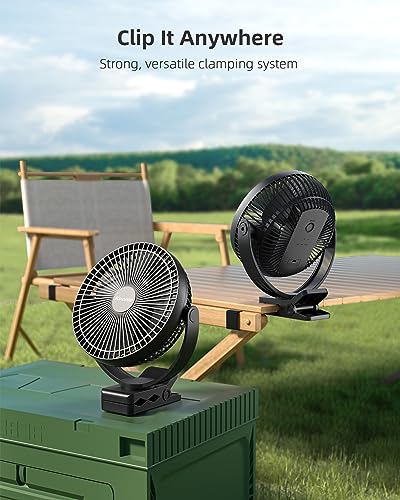 Koonie A-USB FAN-0408-500 10000Mah Clip On Fan Rechargeable, 8-Inch Battery Operated Desk Fan, Usb Fan thumb #5