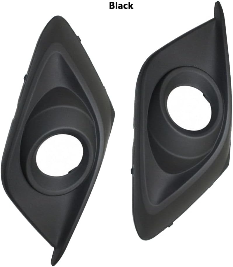 MACHSWON Pair Set Fog Light Lamp Bezel Cover, BJE1-50-C11A + BJE1-50-C21A, 2014-2016 Compatible with Mazda 3, Black+Chrome