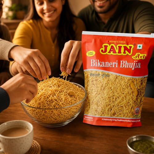 Image of JAIN Bikaneri Bhujia, Size - 360g, Asli Bikaneri, Handmade, No Palm Oil, Zipper Pack