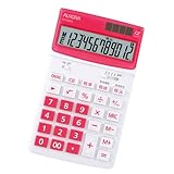 オーロラジャパン 卓上カラー電卓 DT125TX-R レッド