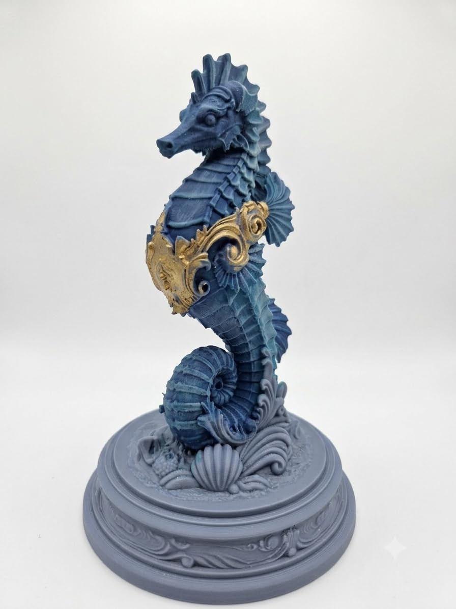 Hippocampe gothique imprimé 3D objet déco mystique fait main style cathédrale