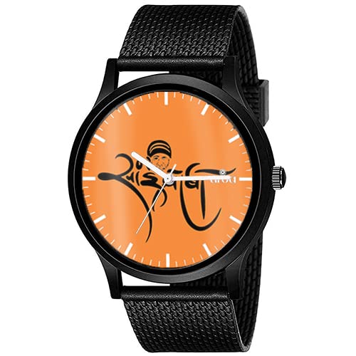 AROA Watch New Watch for Sai Baba of Shirdi Men Black Metal Type Rubber Analog Watch Orange Dial for Men Stylish Watch for Boys (B0BZSTJYZX) Amazon Price History, Amazon Price Tracker