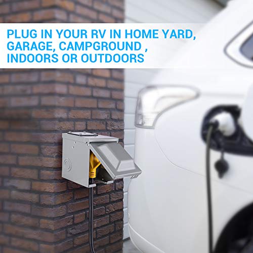 Mictuning 30A 125V Rv Power Outlet Box, Electrical Nema Tt-30R Receptacle Panel Enclosed Lockable Weatherproof Outdoor Electric Car Generator For Rv Camper Travel Trailer Motorhome #TOP5