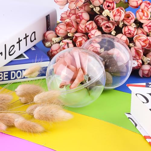 himaly 20 pcs 10cm Bolas de Navidad Transparente de Acrílico Rellenable 100mm Bolas Navidad Transparente para Llenado de Decoraciones de Árboles de Navidad Bodas Bautismo