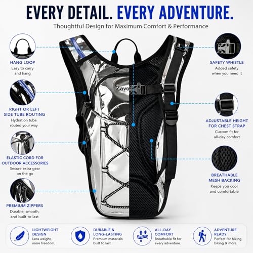 Sac à dos d'hydratation argenté idéal pour vos randonnées et trails dominicaux - 3