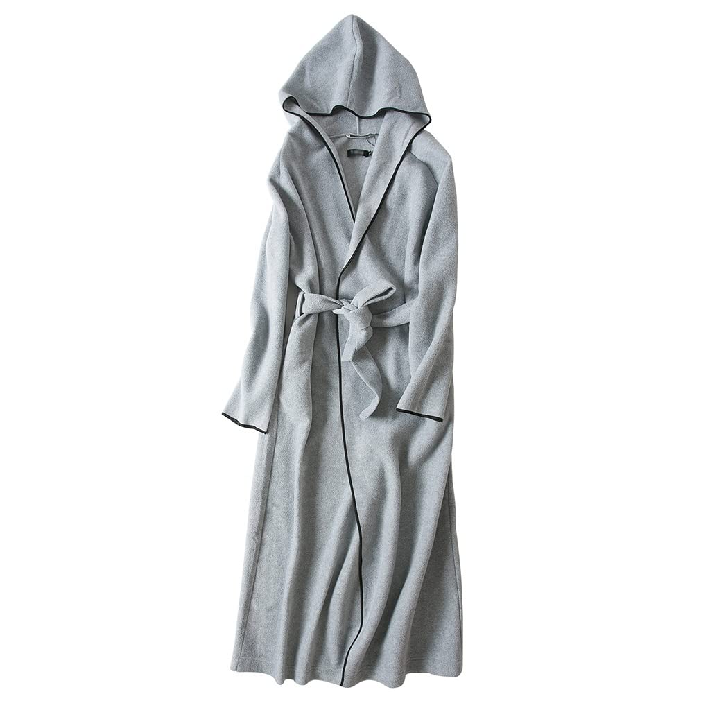 MTFBQ Batas Largas hasta El Suelo para Mujeres Altas con Capucha, Camisón De Satén con Cierre para Hombre, Camisón Esponjoso para Dormir con Bolsillos, Ropa De Dormir Sexy, Pijama Cálido