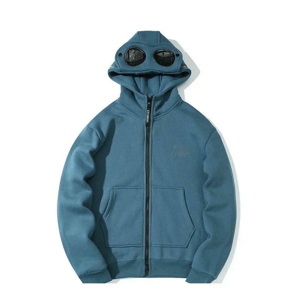 QXDZSW Uomo Donna Primavera Autunno Harajuku Felpa con Cappuccio con Occhiali Adulto Casual Manica Lunga Cerniera Giacca Maschile Felpe
